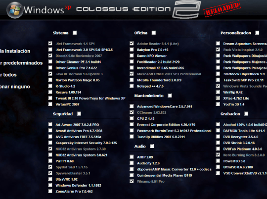 Windows XP Colossus 2.0 Reloaded [ISO] Español